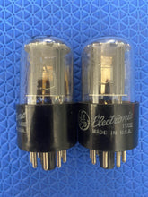 Load image into Gallery viewer, Matched Pair General Electric GE 6SN7 6SN7GTA Vacuum Tubes Valves Copper Support Rods NOS-Testing
