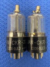 Load image into Gallery viewer, Matched Pair Ken-Rad 2C22 JANCKR2C22 7193 Vacuum Tubes Milspec Black Plate NOS NIB
