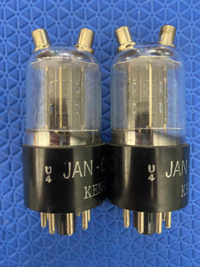 Matched Pair Ken-Rad 2C22 JANCKR2C22 7193 Vacuum Tubes Valves Milspec Black Plate NOS NIB