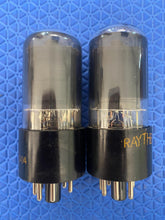 Load image into Gallery viewer, Matched Pair Raytheon 6V6 6V6GT Vacuum Tubes Valves Black Glass Copper Support Rods NOS-Testing
