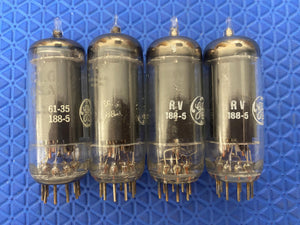 Matched Quad General Electric GE 6CL6 Vacuum Tubes Valves Black Plate NOS NIB