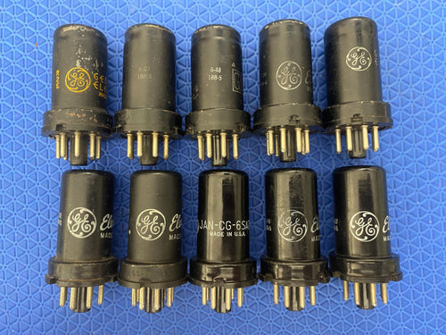 10 General Electric GE 6SA7 Vacuum Tubes Valves Lot Of Ten