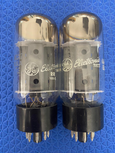 Matched Pair General Electric GE Fat Boy EL34 6CA7 Vacuum Tubes Valves NOS NIB