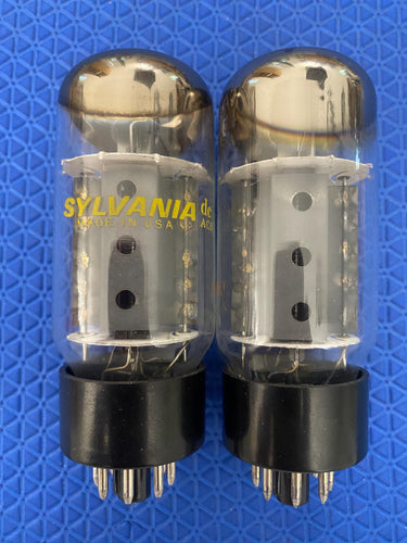 Matched Pair Sylvania EL34 6CA7 Fat Boy Output Tubes Valves NOS-Testing