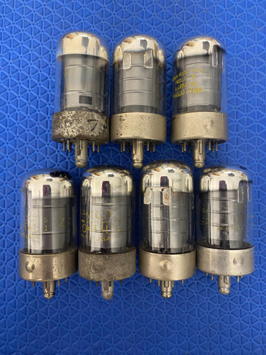 Matched Septet Sylvania 7A7 Vacuum Tubes Valves Lot Of Seven