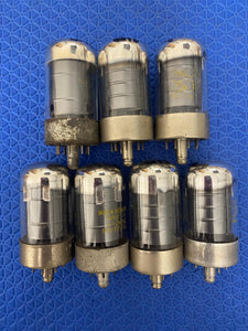 Matched Septet Sylvania 7A7 Vacuum Tubes Valves Lot Of Seven