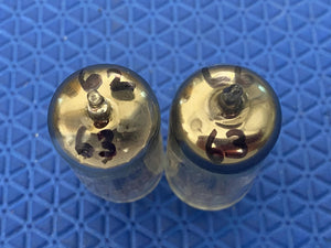 Matched Pair RCA Black Plate 12AU7 ECC82 Vacuum Tubes Valves 17MM Long Plate Slant D Getter Early Production