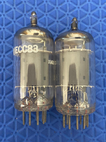 Matched Pair EI Smooth Plate 12AX7 ECC83 Vacuum Tubes Valves NOS-Testing