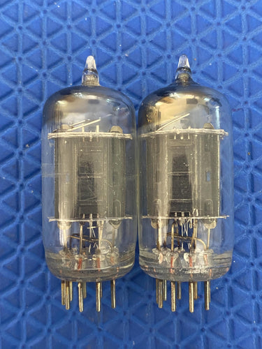 Matched Pair RCA 12AU7 12AU7A ECC82 Black Plate Vacuum Tubes Valves