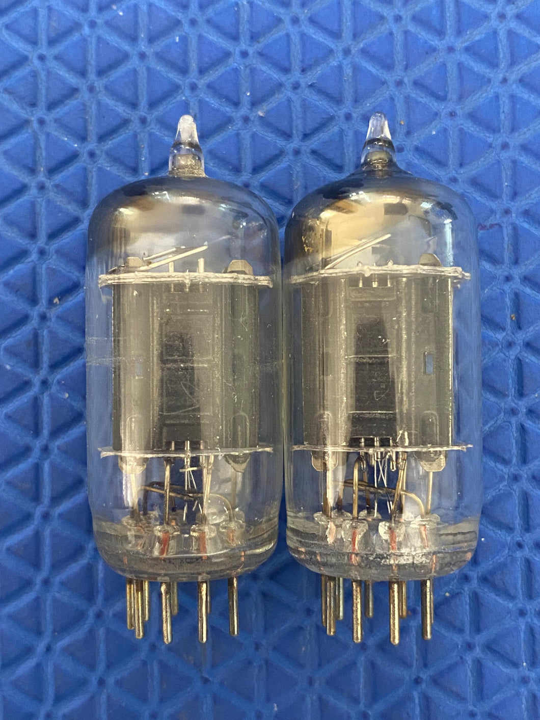 Matched Pair RCA 12AU7 12AU7A ECC82 Black Plate Vacuum Tubes Valves