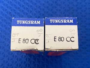 Matched Pair Tungsram E80CC / 6085 Vacuum Tubes Valves NOS NIB