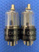 Load image into Gallery viewer, Matched Pair Ken-Rad 2C22 JANCKR2C22 7193 Vacuum Tubes Valves Milspec Black Plate NOS NIB
