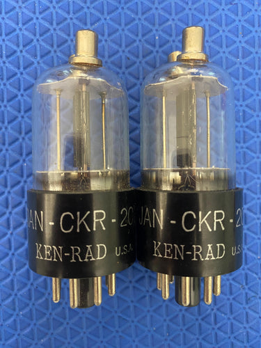 Matched Pair Ken-Rad 2C22 JANCKR2C22 7193 Vacuum Tubes Valves Milspec Black Plate NOS NIB
