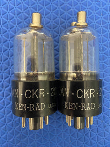 Matched Pair Ken-Rad 2C22 JANCKR2C22 7193 Vacuum Tubes Valves Milspec Black Plate NOS NIB