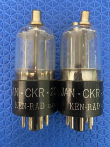 Matched Pair Ken-Rad 2C22 JANCKR2C22 7193 Vacuum Tubes Valves Milspec Black Plate NOS NIB