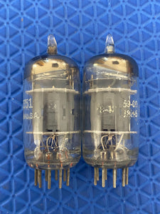 Matched Pair General Electric JG-5751 5751 12AX7 /ECC83 3 Mica O-Getter Milspec / Industrial Vacuum Tubes Valves