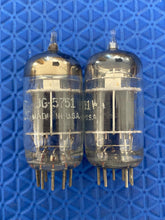Load image into Gallery viewer, Matched Pair General Electric JG-5751 5751 12AX7 /ECC83 3 Mica O-Getter Milspec / Industrial Vacuum Tubes Valves
