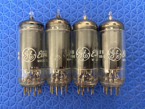 Matched Quad General Electric GE 6CL6 Vacuum Tubes Valves Black Plate NOS NIB
