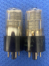 Load image into Gallery viewer, Matched Pair Sylvania 6X5 6X5GT Black Plate Vacuum Valves Rectifiers
