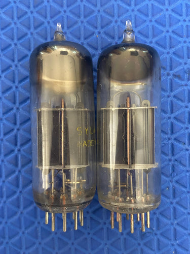 Matched Pair Sylvania 12B4 12B4A Vacuum Tubes Valves NOS-Testing