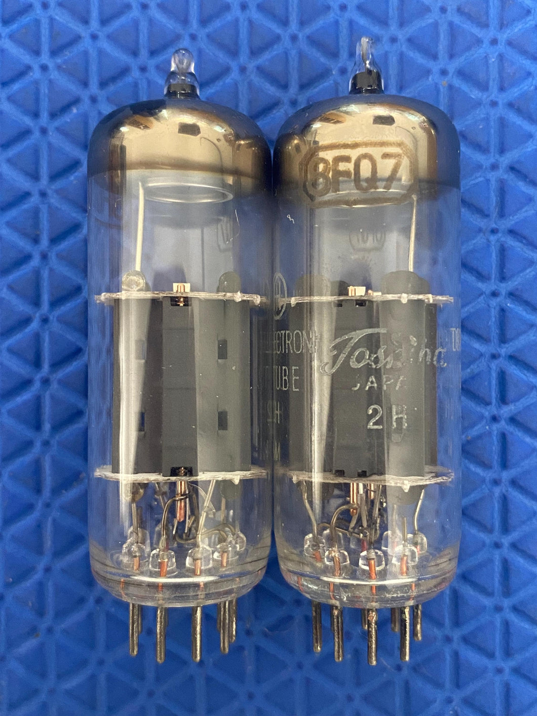 Matched Pair Toshiba 8FQ7 8CG7 6FQ7 6CG7 Vacuum Tubes Valves Copper Support Rods