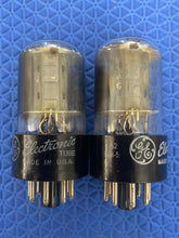 Load image into Gallery viewer, Matched Pair General Electric GE 6SN7 6SN7GTA Vacuum Tubes Valves Copper Support Rods NOS-Testing
