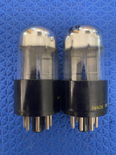 Load image into Gallery viewer, Matched Pair Sylvania 6SN7 6SN7GTA Vacuum Tubes Valves Black Wing Plate Silver Top Chrome Dome NOS-Testing
