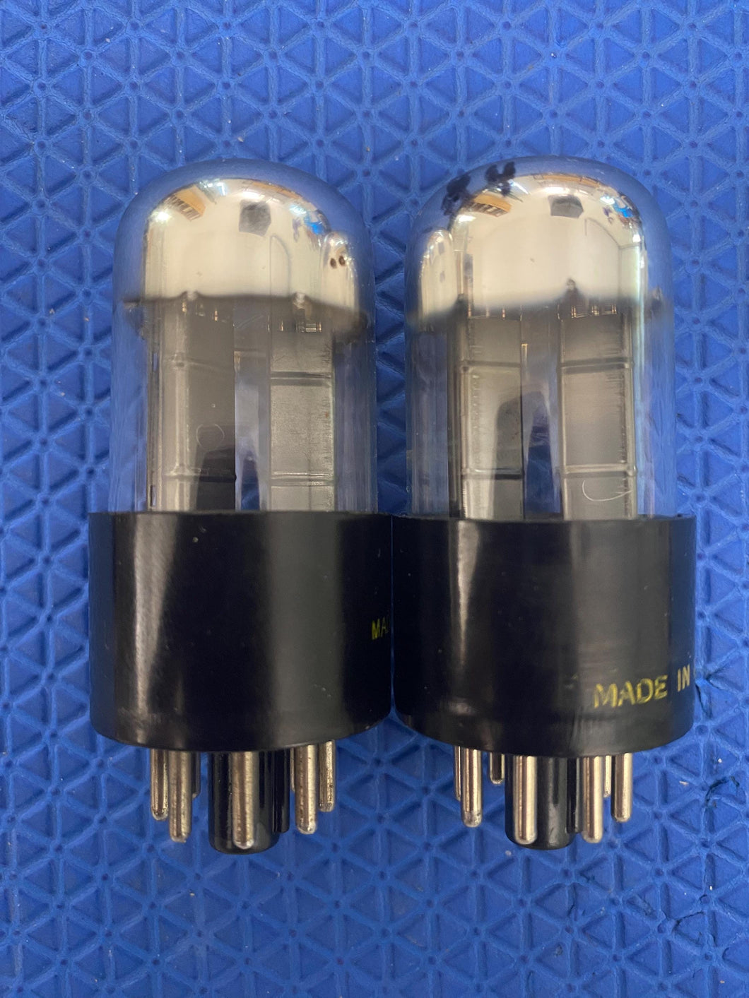 Matched Pair Sylvania 6SN7 6SN7GTA Vacuum Tubes Valves Black Wing Plate Silver Top Chrome Dome NOS-Testing