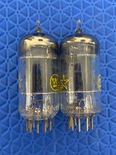 Load image into Gallery viewer, Matched Pair Westinghouse 12AU7 12AU7A ECC82 Black Plate Vacuum Tubes Valves
