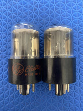 Load image into Gallery viewer, Matched Pair General Electric GE 6X5 6X5GT Black Plate Vacuum Tubes Valves Rectifiers
