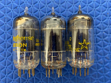 Load image into Gallery viewer, 3 Westinghouse 12AU7 12AU7A ECC82 Black Plate Vacuum Tubes Valves Lot Of Three
