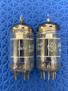 Matched Pair General Electric JG-5751 5751 12AX7 /ECC83 3 Mica O-Getter Milspec / Industrial Vacuum Tubes Valves