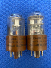 Load image into Gallery viewer, Matched Pair Chatham Electronics 6H6 JAN-CAHG-6H6-WGT Micanol Base Milspec Vacuum Tubes Valves
