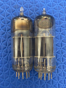 Matched Pair General Electric GE 12B4 12B4A Vacuum Tubes Valves