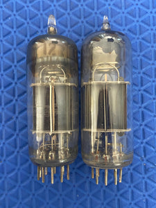 Matched Pair General Electric GE 12B4 12B4A Vacuum Tubes Valves
