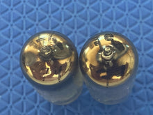 Load image into Gallery viewer, Matched Pair General Electric GE JAN-6CG7 6CG7 6FQ7 Vacuum Tubes Valves Milspec NOS-Testing Triode Shields Copper Support Rods
