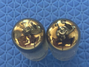 Matched Pair General Electric GE JAN-6CG7 6CG7 6FQ7 Vacuum Tubes Valves Milspec NOS-Testing Triode Shields Copper Support Rods