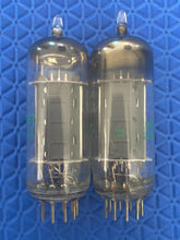 Load image into Gallery viewer, Matched Pair General Electric GE JAN-6CG7 6CG7 6FQ7 Vacuum Tubes Valves Milspec NOS-Testing Triode Shields Copper Support Rods
