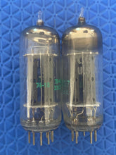 Load image into Gallery viewer, Matched Pair General Electric GE JAN-6CG7 6CG7 6FQ7 Vacuum Tubes Valves Milspec NOS-Testing Triode Shields Copper Support Rods
