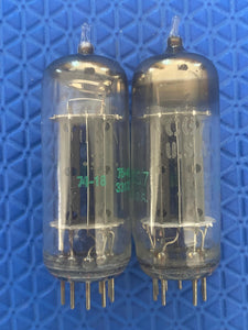 Matched Pair General Electric GE JAN-6CG7 6CG7 6FQ7 Vacuum Tubes Valves Milspec NOS-Testing Triode Shields Copper Support Rods