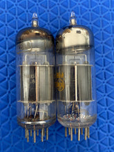 Load image into Gallery viewer, Matched Pair RCA 12B4 12B4A Vacuum Tubes Valves Black Plates Copper Support Rods NOS-Testing
