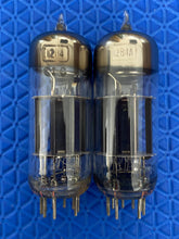 Load image into Gallery viewer, Matched Pair RCA 12B4 12B4A Vacuum Tubes Valves Black Plates Copper Support Rods NOS-Testing
