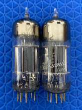 Load image into Gallery viewer, Matched Pair General Electric GE 12B4 12B4A Vacuum Tubes Valves Black Plates Copper Support Rods NOS-Testing

