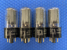 Load image into Gallery viewer, 4 RCA 50L6 50L6GT Vacuum Tubes Black Plate Clear Bottle Lot Of Four
