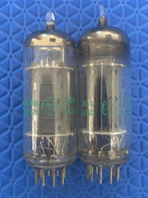 Load image into Gallery viewer, Matched Pair General Electric GE JAN-6CG7 6CG7 6FQ7 Vacuum Tubes Valves Milspec NOS-Testing Triode Shields Copper Support Rods
