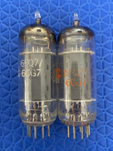 Load image into Gallery viewer, Matched Pair General Electric GE 6FQ7 / 6CG7 Vacuum Tubes Valves NOS NIB Copper Support Rods Top Filaments
