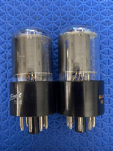 Load image into Gallery viewer, Matched Pair General Electric GE 6SN7 6SN7GTB Vacuum Tubes Valves Copper Support Rods NOS NIB
