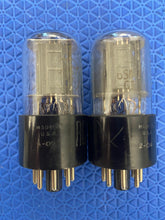 Load image into Gallery viewer, Matched Pair RCA 6SN7 6SN7GTB Vacuum Tubes Valves Copper Support Rods Large D Getters
