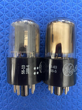 Load image into Gallery viewer, Matched Pair General Electric GE 6SN7 6SN7GTB Vacuum Tubes Valves Copper Support Rods
