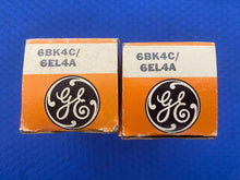 Load image into Gallery viewer, 2 General Electric GE 6BK4 6BK4A 6BK4B 6BK4C 6EL4 6EL4A Vacuum Tubes NOS NIB Lot Of Two
